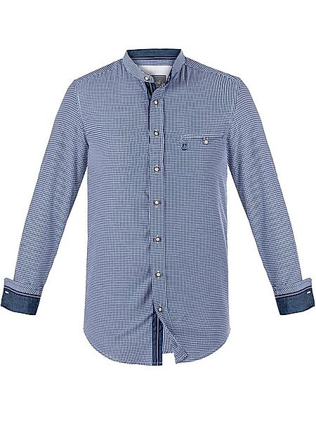 FUCHS Trachtenhemd Hemd Georg blau mit Stehkragen günstig online kaufen