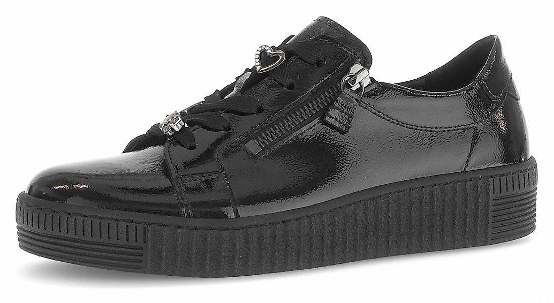 Gabor Plateausneaker, Freizeitschuh, Halbschuh, Schnürer mit edlen Schmuck- günstig online kaufen