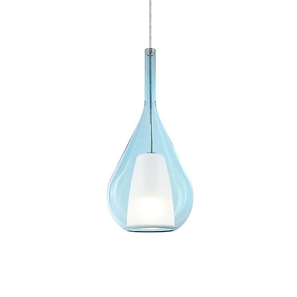 Ideal Lux Pendellampe Kalique 3, blau, Ø 18 cm, Kunststoff günstig online kaufen