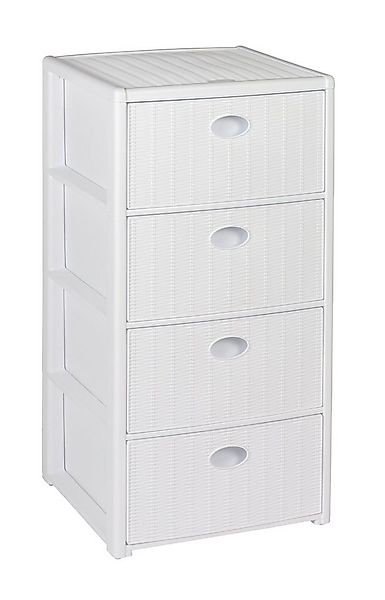 Kreher Rollcontainer mit 4 Schubladen im Rattan Design (Weiss), (1 St) günstig online kaufen