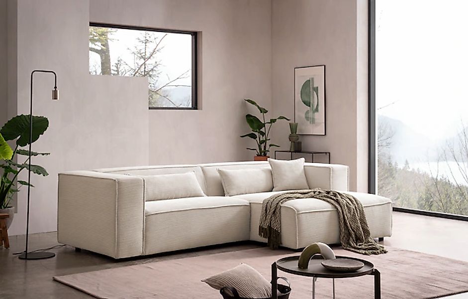 LeGer Home by Lena Gercke Ecksofa »PIARA mit Kedernaht, Cord, Leinenoptik o günstig online kaufen