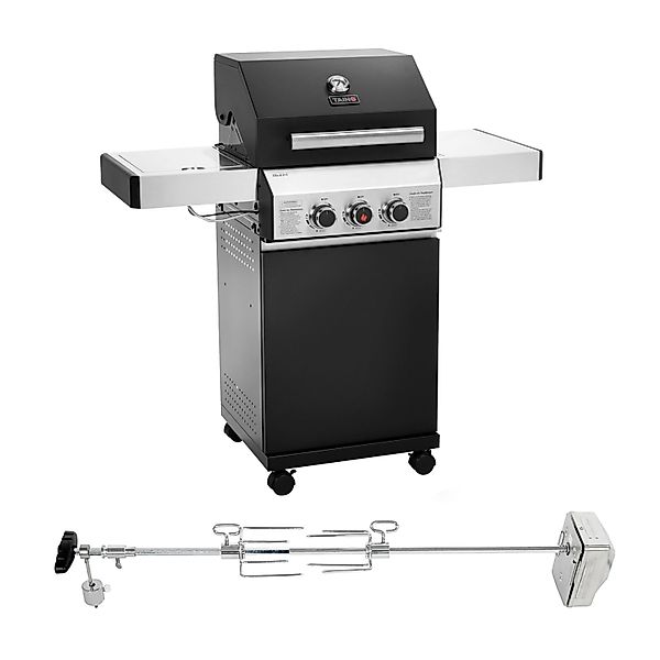 Taino Black 2+1 + Drehspieß-Set Gasgrill Mit Seitenbrenner Gasgrill 2 Brenn günstig online kaufen