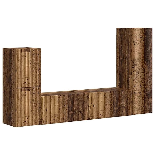 vidaXL TV-Schrankset Wandmontiert 4-Tlg Altholz Holzwerkstoff 3409031 günstig online kaufen