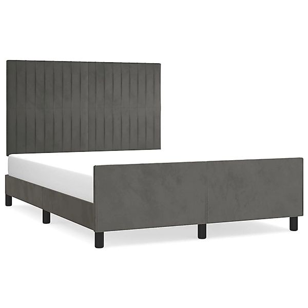 vidaXL Bettgestell ohne Matratze Dunkelgrau 140x190 cm Samt 3125874 günstig online kaufen