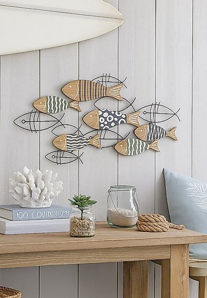 moebel-direkt-online Wanddekoobjekt Wanddekoration "Fische" ca. 78 cm breit günstig online kaufen