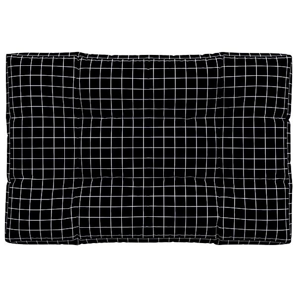vidaXL Sitzauflage Palettenkissen Schwarz Karomuster 120x80x12 günstig online kaufen