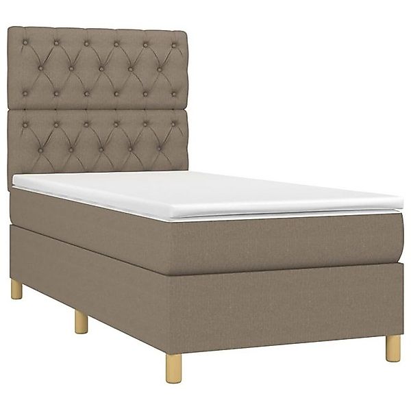 vidaXL Boxspringbett, Boxbett mit Matratze Taupe 80x200 cm Stoff günstig online kaufen