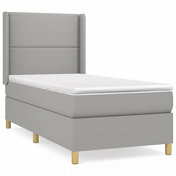 vidaXL Boxspringbett mit Matratze Hellgrau 90x190 cm Stoff1380096 günstig online kaufen