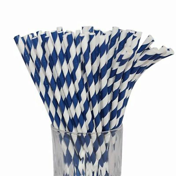 LUXENTU Papier-Trinkhalm dunkelblau/weiß gestreift mit Knick 100 Stück Trin günstig online kaufen
