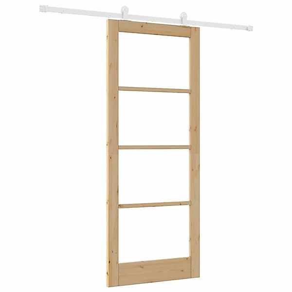 vidaXL Schiebetür ORKDAL Braun 86 x 211 cm Holz und Metall 3332089 günstig online kaufen
