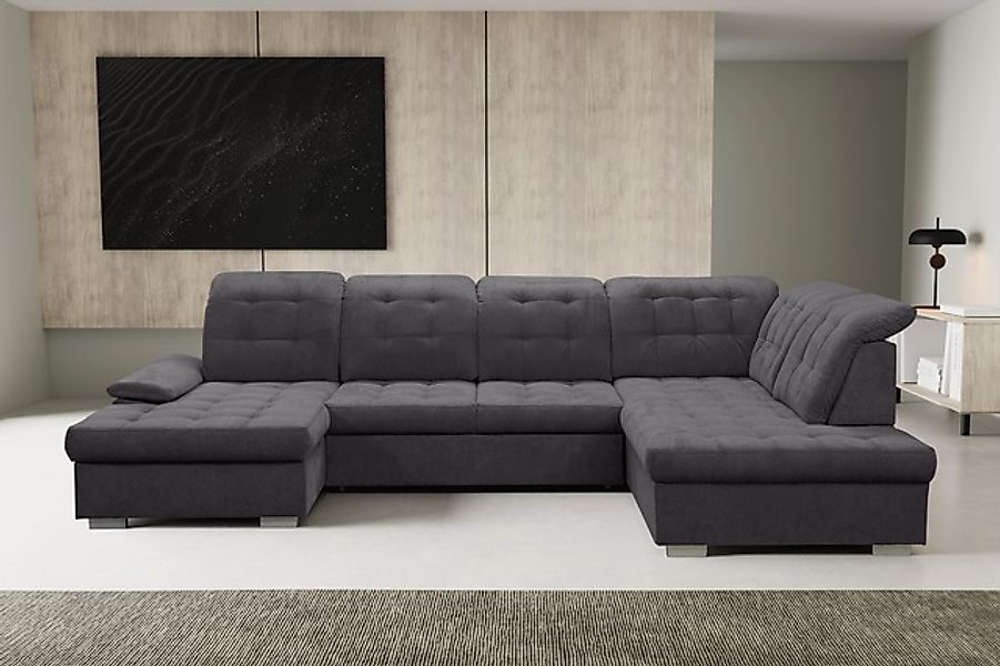 WERK2 Wohnlandschaft »Kordula-New Multifunktion Couch, Breite 332cm, U-Form günstig online kaufen