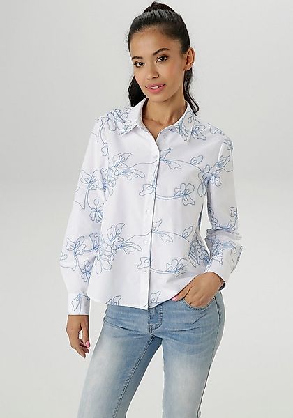 Aniston SELECTED Hemdbluse mit aufwendiger Allover-Stickerei günstig online kaufen