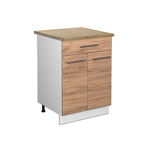 Vicco Küchenunterschrank Fame-Line Goldkraft Eiche/Weiß 60 cm mit Schublade günstig online kaufen