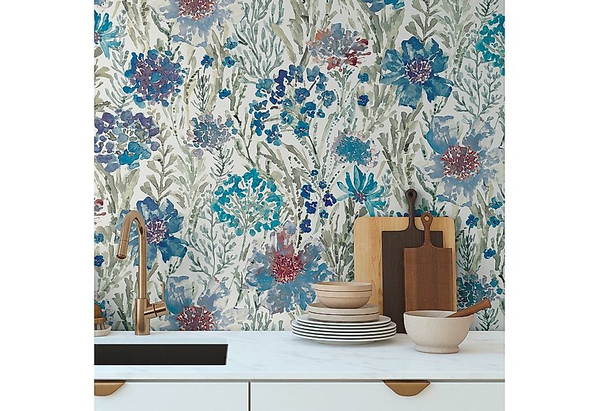 A.S. Création Vliestapete Aquarell Dreams Blumen-Tapete Mustertapete Aquare günstig online kaufen