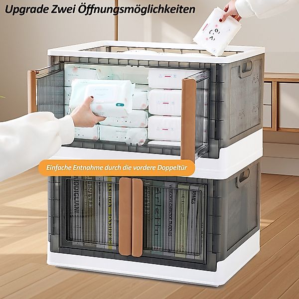 CALIYO Aufbewahrungsbox Stapelbare Aufbewahrungsbehälter und Doppeltüren günstig online kaufen