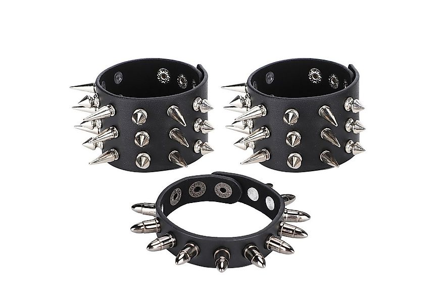 GARRYFIZH Armband 3 Nieten Armband Wickelarmband Nietenarmband Punk Gothic günstig online kaufen