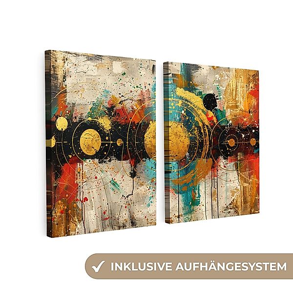 MuchoWow Leinwandbild Abstrakt - Gold - günstig online kaufen