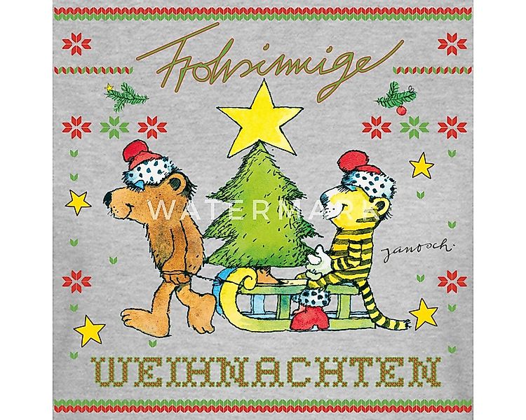Spreadshirt T-Shirt Janosch Frohsinnige Weihnachten Ugly Christmas Frauen T günstig online kaufen
