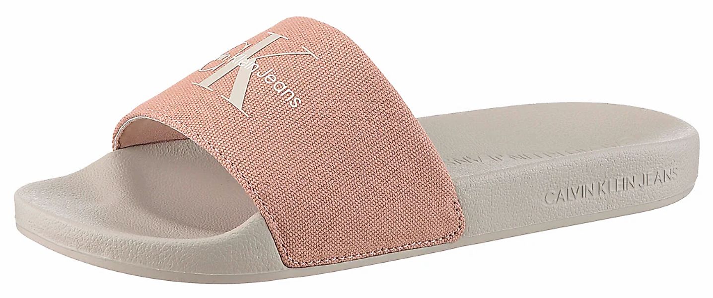Calvin Klein Jeans Pantolette "SLIDE MONOGRAM WMNS", Poolslides, Schlappen, günstig online kaufen