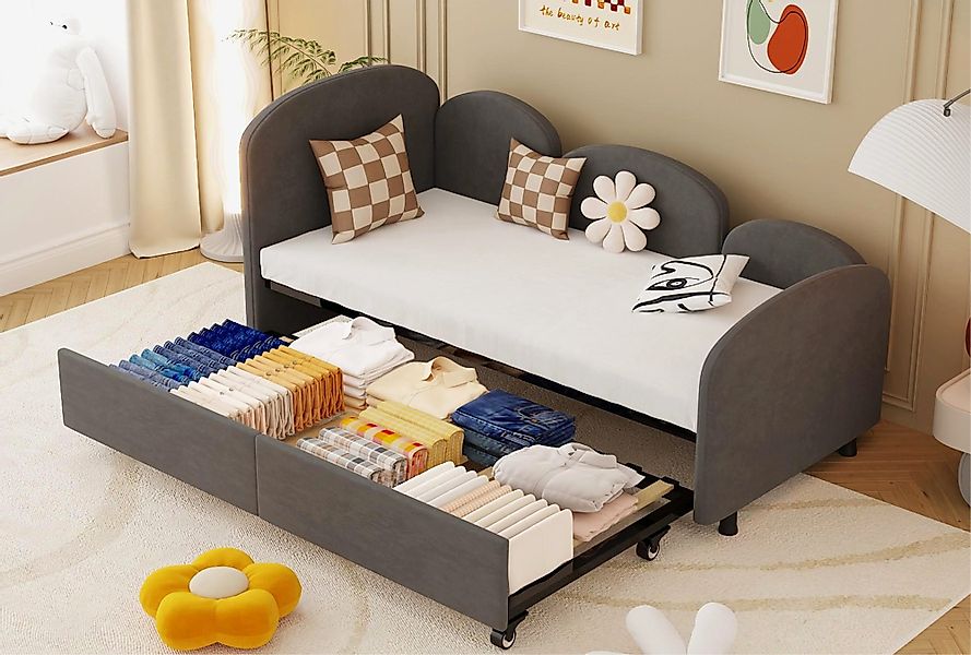 LVHOM Polsterliege 90x200cm,Tagesbett mit Ausziehbett 90x200cm,Stauraum,Sam günstig online kaufen