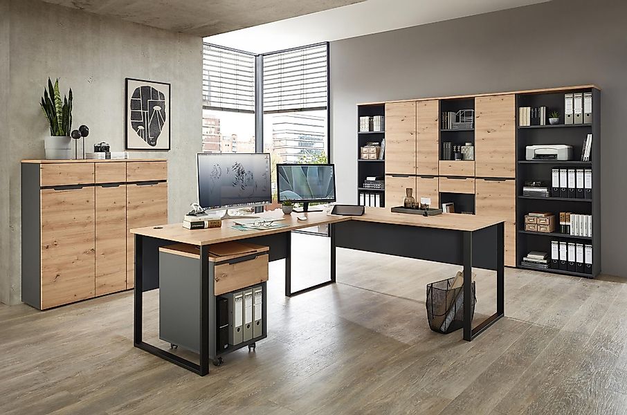 Innostyle Büromöbel-Set Komplettbüro MEMPHIS XI 9-teilig günstig online kaufen