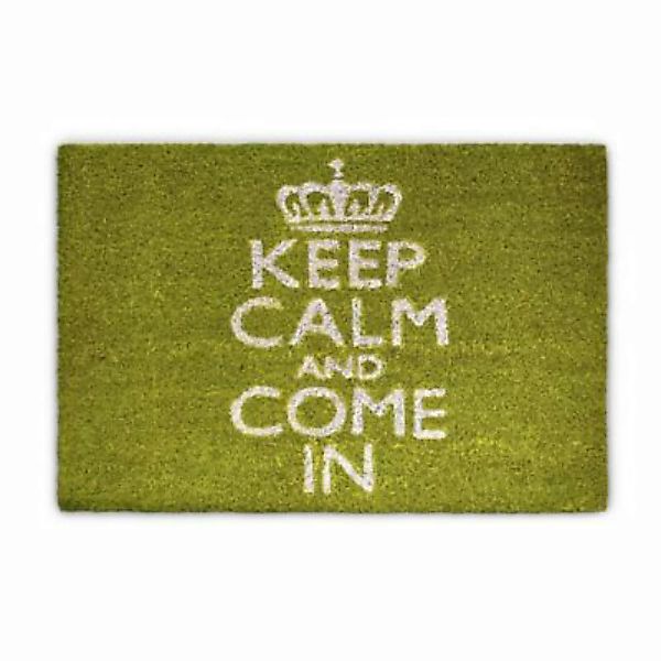 relaxdays Fußmatte Keep Calm Kokos grün 40x60 cm günstig online kaufen