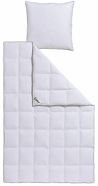 fjödur Gänsedaunenbettdecke + Kopfkissen "Franzisk, Bettwaren-Set, 135x200 günstig online kaufen