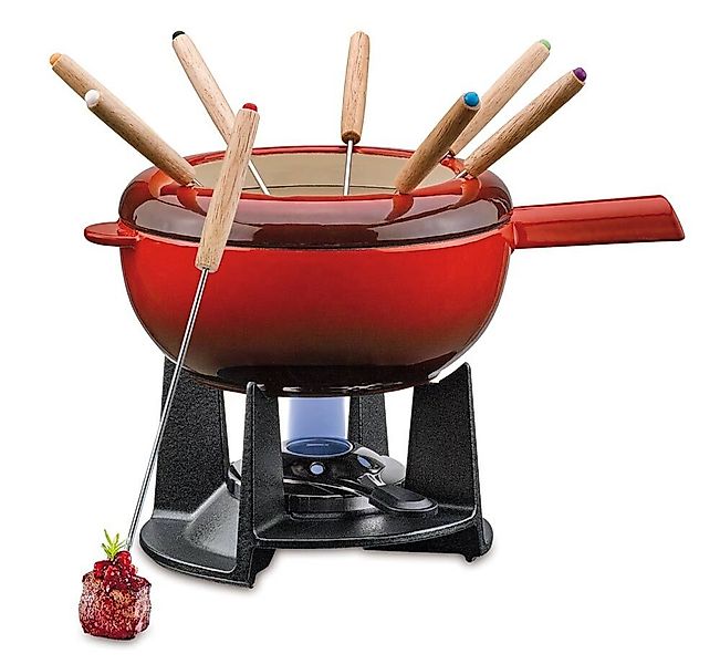 Spring Fondue-Set SAAS-FEE Gusseisen Rot 20 cm günstig online kaufen