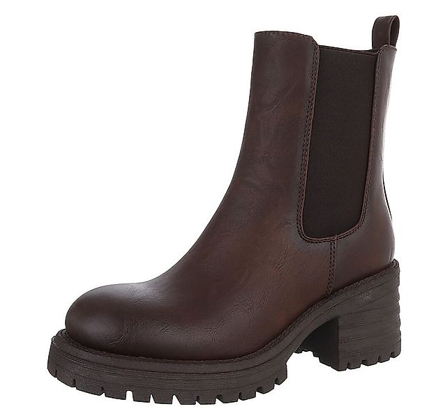 Ital-Design Modische Chelsea Boots mit elastischen Einsätzen für Damen Plat günstig online kaufen