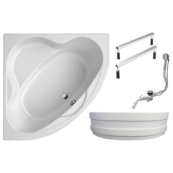 Schulte Badewanne Coralia, Eckbadewanne, Sanitäracryl, Weiß, günstig online kaufen