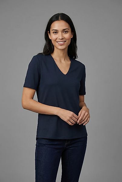 FREEQUENT Kurzarmbluse "FQYR" elastisch, mit V-Ausschnitt günstig online kaufen