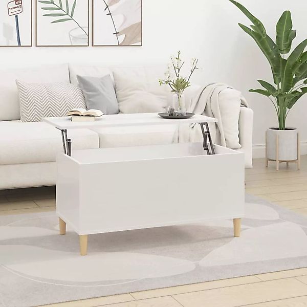 vidaXL Couchtisch Couchtisch Hochglanz-Weiß 90x44,5x45 cm günstig online kaufen