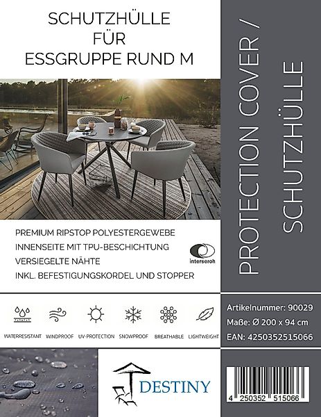 Destiny Gartenmöbel-Schutzhülle, Ripstop-Polyestergewebe Ø:200xH:94cm, inkl günstig online kaufen
