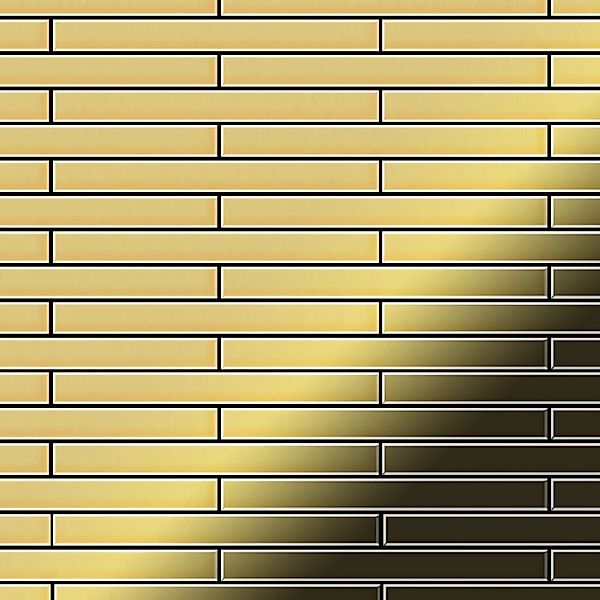 ALLOY Mosaik Fliese Massiv Metall Messing Gewalzt Gold 1,6mm Stark Avenue-b günstig online kaufen