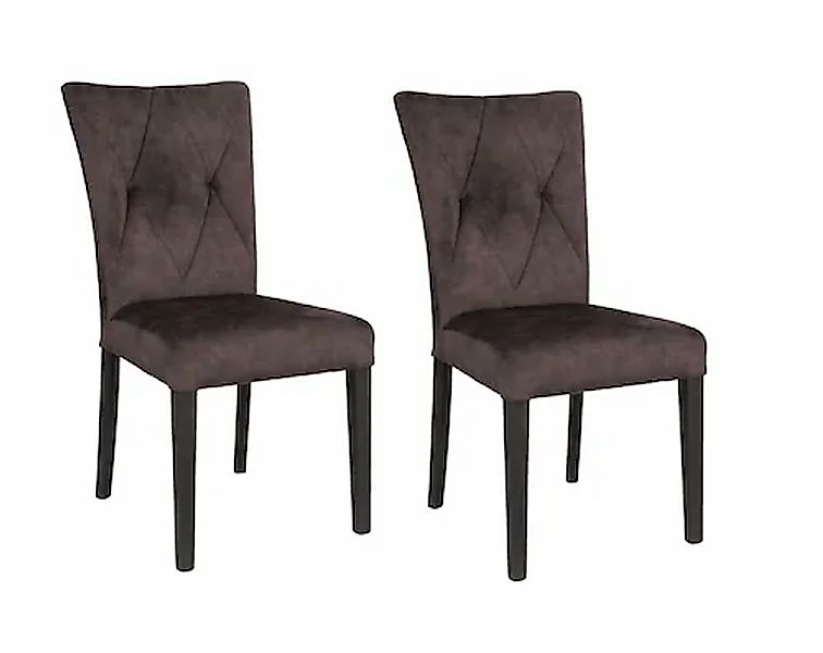 Home affaire 4-Fußstuhl »Diamond«, (Set), 2 St., Samtvelours, Sitz und Ruec günstig online kaufen