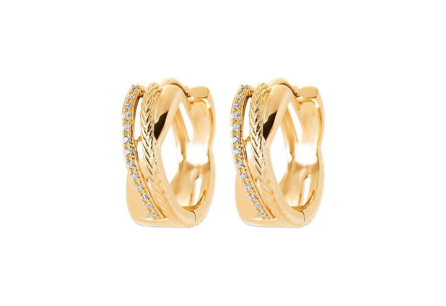 Balia Paar Creolen Balia Creole plain Zirkonia (Creolen), Damen Creolen pla günstig online kaufen