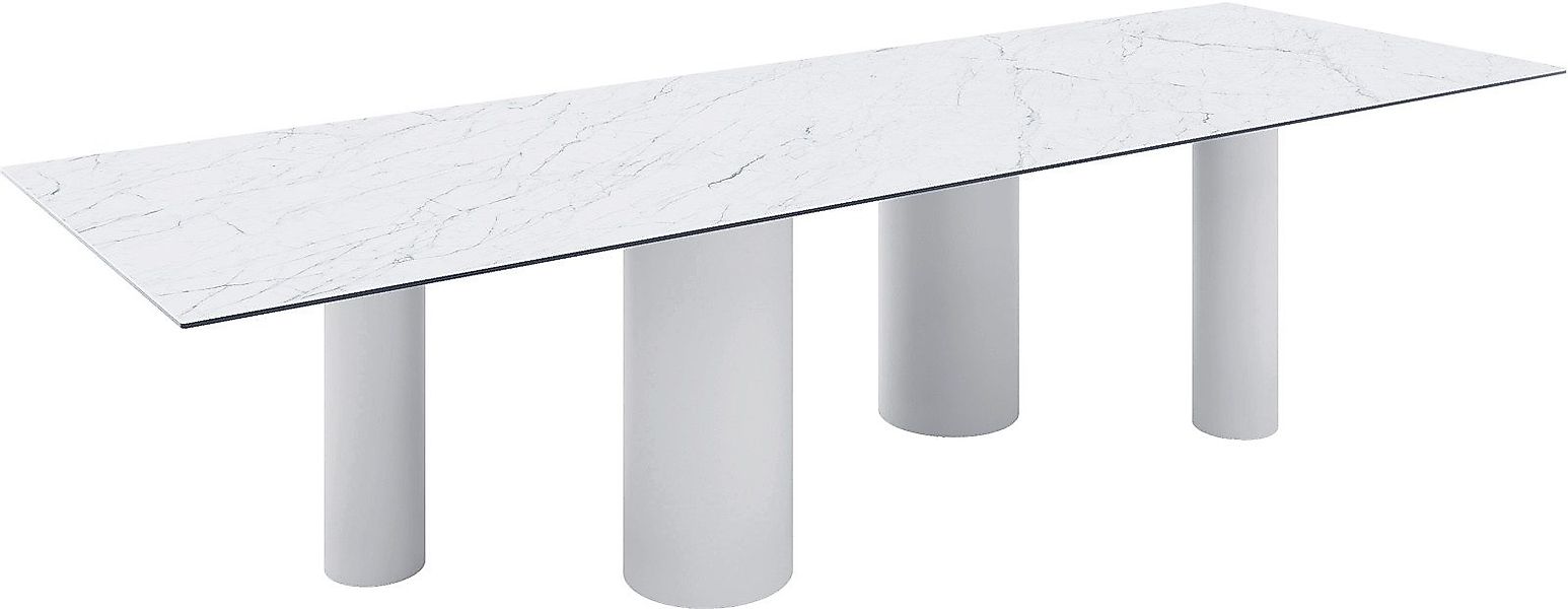 DELIFE Esstisch Edge, Keramik Laminam®Statuarietto Weiß günstig online kaufen