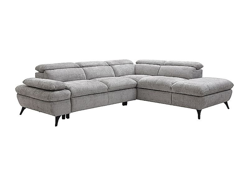 Ecksofa mit Schlaffunktion - Ecke rechts - Strukturstoff - mit Rückenlehne günstig online kaufen