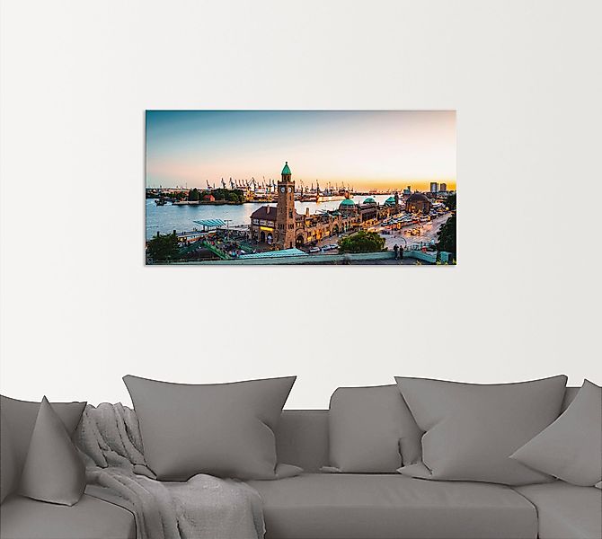 Artland Wandbild "Hamburg Hafen und Landungsbrücken" Deutschland 1 Stk. tlg günstig online kaufen