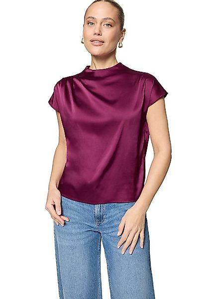 Zero Satinbluse Damen mit Kragen günstig online kaufen