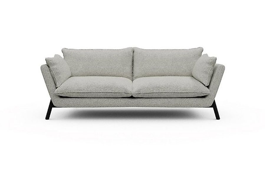 moebelfaktor Sofa Emil PREMIUM 3-Sitzer Beinfarbe Eiche Schwarz, schräg ges günstig online kaufen