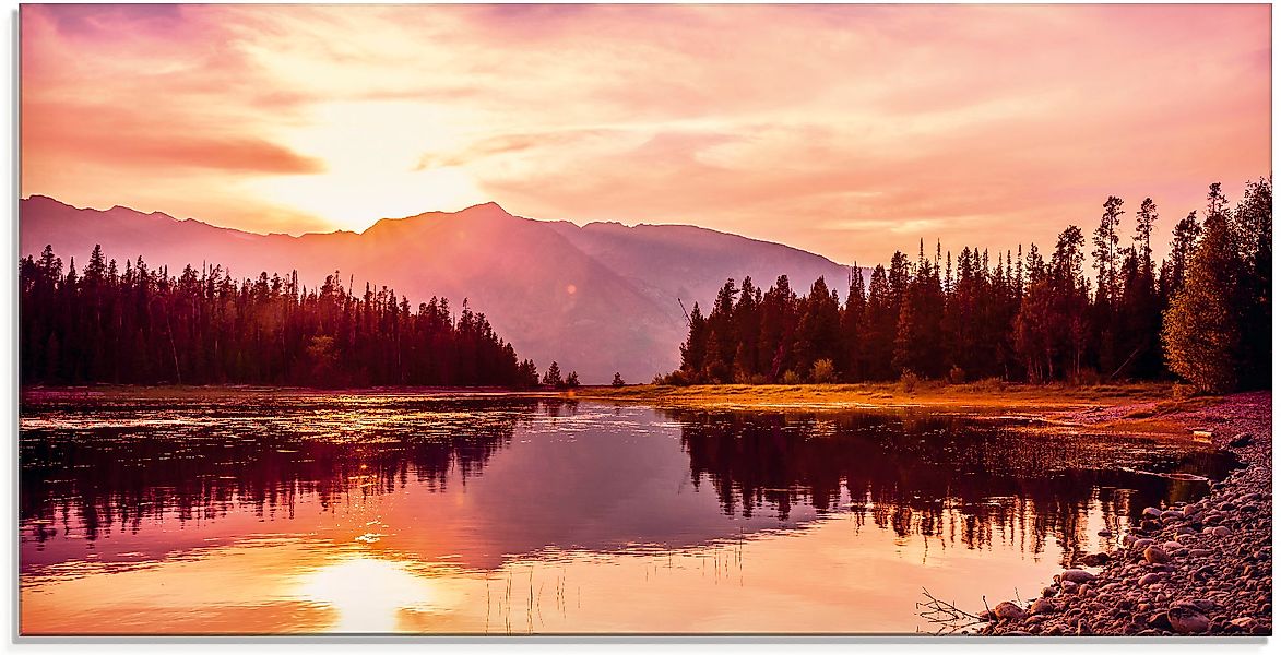 Artland Glasbild »Grand Teton Gebirge bei Sonnenuntergang« Sonnenaufgang & günstig online kaufen