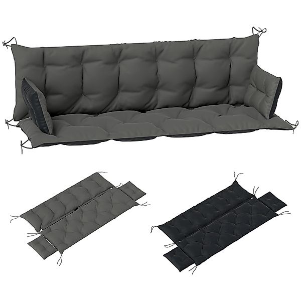 Outsunny Sitzkissen-Set für Draußen  Polyester Dunkelgrau 180L x 110B x 8H günstig online kaufen