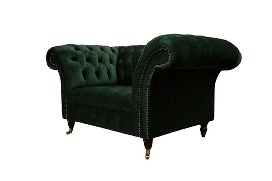 Xlmoebel 1,5-Sitzer Grünes Samt-Sofa im Chesterfield-Design für 1,5 Persone günstig online kaufen