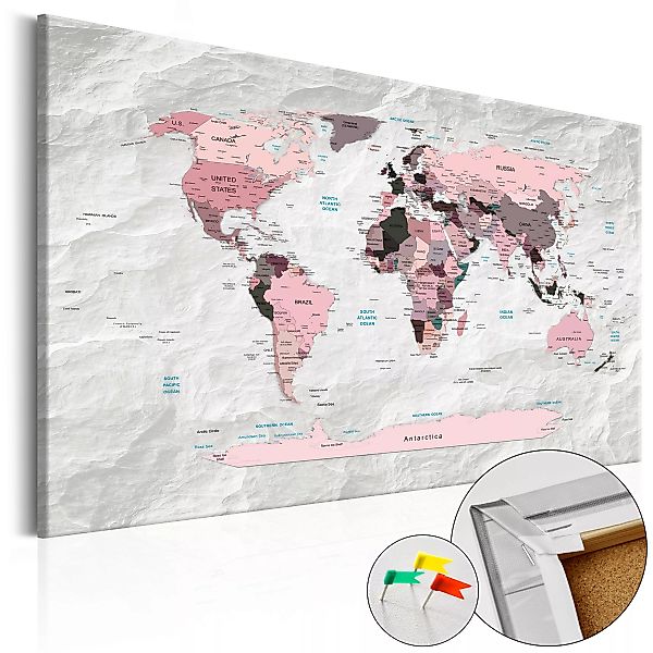 Korkbild - Pink Continents [cork Map] günstig online kaufen
