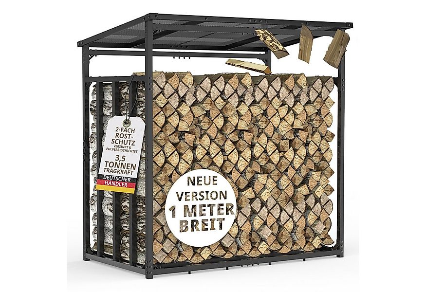 LAWA Living and Lifestyle Kaminholzregal Regal für Feuerholz mit Dach Metal günstig online kaufen