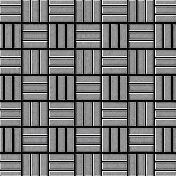 ALLOY Mosaik Fliese Massiv Metall Edelstahl Marine Gebürstet Grau Basketwea günstig online kaufen
