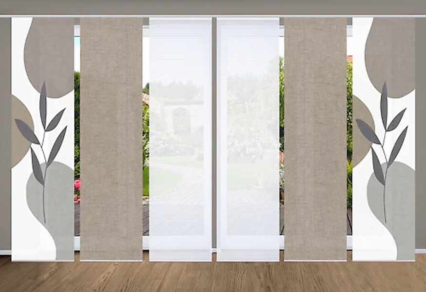 HOME in green Schiebegardine »FRONDA« Paneelwagen 6 Stk. tlg. SET DIGITALDR günstig online kaufen