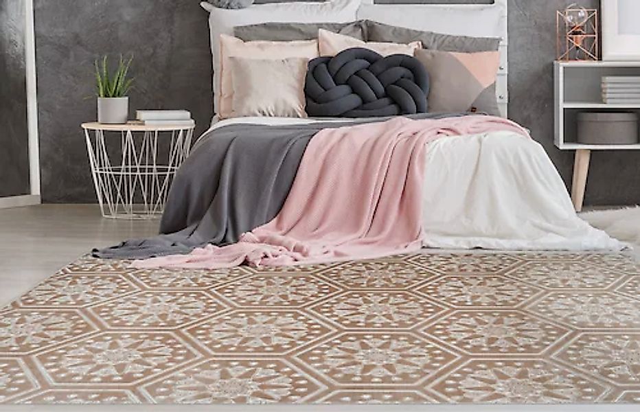 my home Teppich »Stina«, rechteckig, 7 mm Höhe, Hoch-Tief-Effekt, mit Muste günstig online kaufen