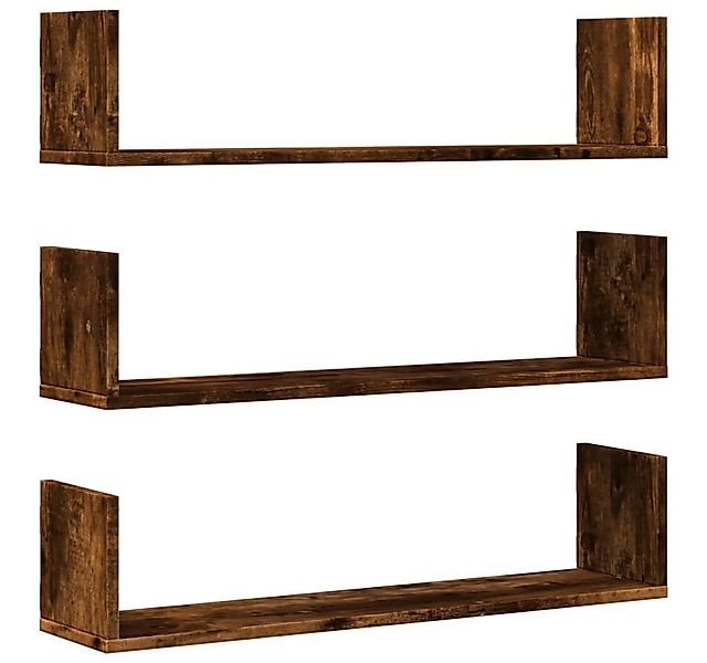 vidaXL Regal Wandregale 3 Stk. Räuchereiche 80x18x18 cm Holzwerkstoff, 1-tl günstig online kaufen